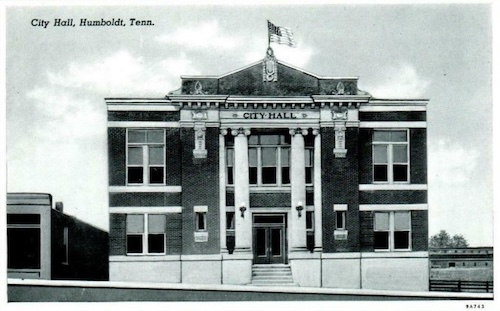 Old photo of the City Hall Building in Humboldt Tennessee